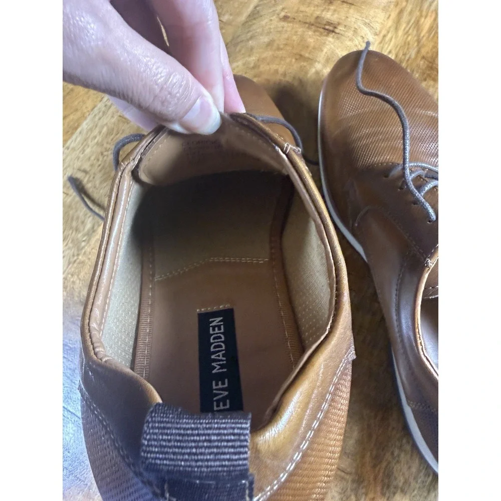 Steve Madden Cedrick Men's Size 10 Brown Leather Oxford Dress Shoes Perforated